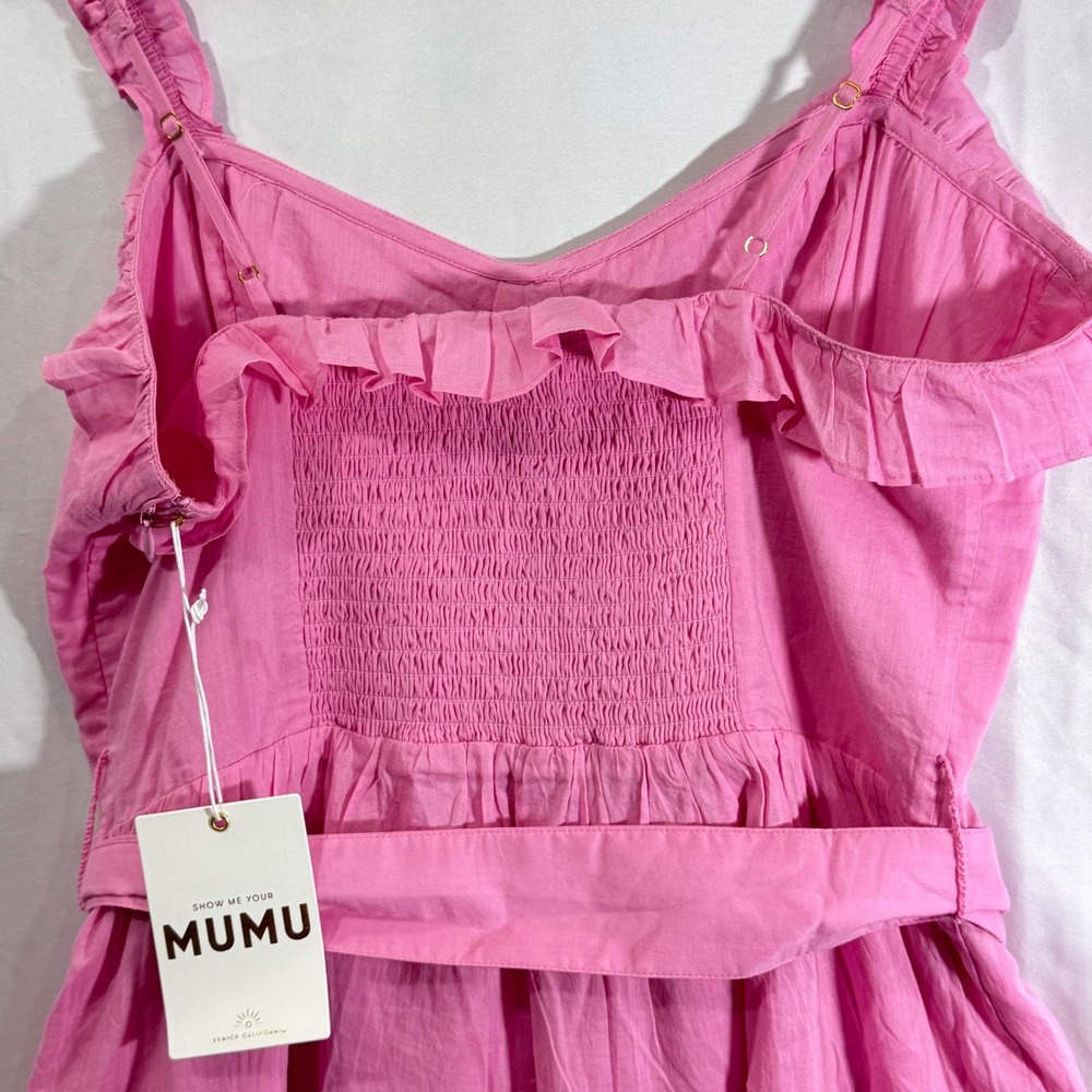 NEW Show Me Your Mumu Jolene Mini Dress Pink Lemonade‎ Ruffle Sleeveless Size XL - Picture 12 of 14
